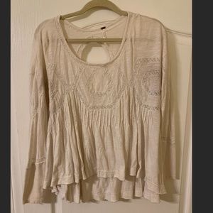 Free People Long Sleeve and Lace Top